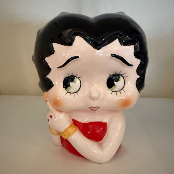 Vintage Betty Boop Piggy Bank 1994 Vandor Ceramic Character Bust With Stopper - Picture 1 of 6